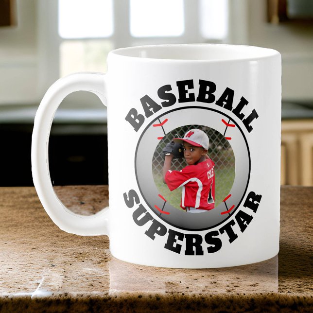 Baseball Superstar Photo Coffee Mug (Photo Baseball Superstar Mug)