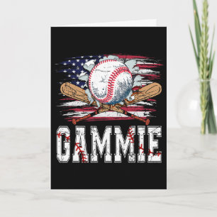 Baseball T-ball Gammie American Flag Proud Ball Ga Card