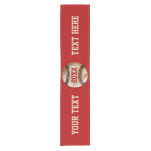 Baseball Table Decorations with Your TEXT and COLO Short Table Runner