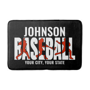Baseball Team ADD NAME Champion Game Player Bath Mat