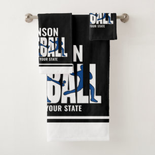 Baseball Team ADD NAME Champion Game Player Bath Towel Set