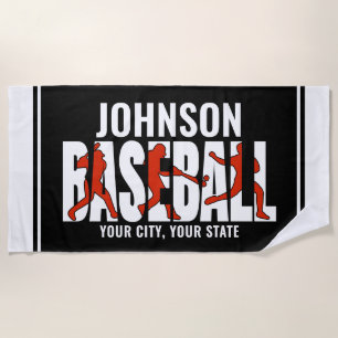 Baseball Team ADD NAME Champion Game Player Beach Towel
