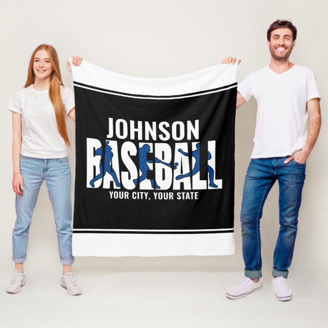 Baseball Team ADD NAME Champion Game Player Fleece Blanket (In Situ)