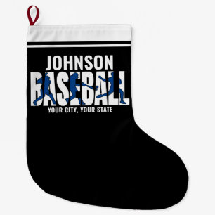 Baseball Team ADD NAME Champion Game Player Large Christmas Stocking
