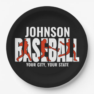 Baseball Team ADD NAME Champion Game Player Paper Plate