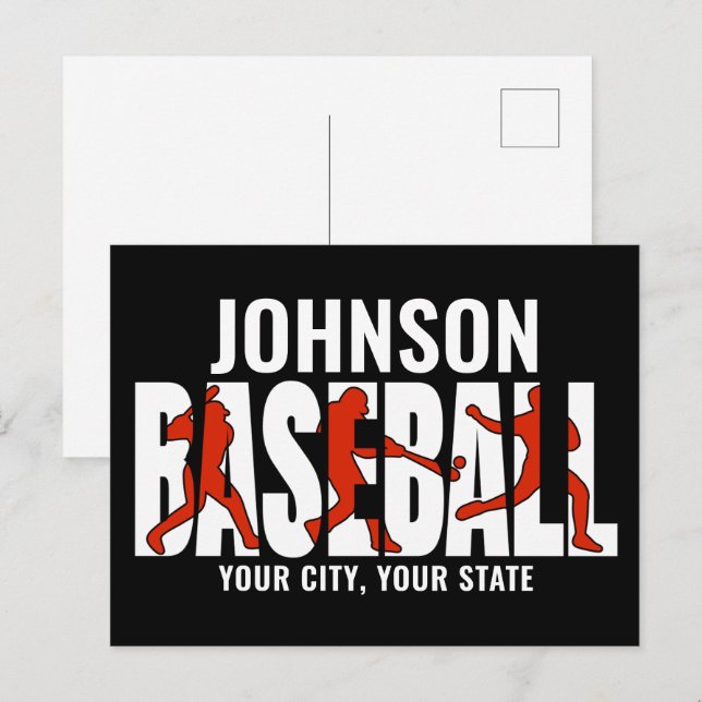 Baseball Team ADD NAME Champion Game Player Postcard (Front/Back)