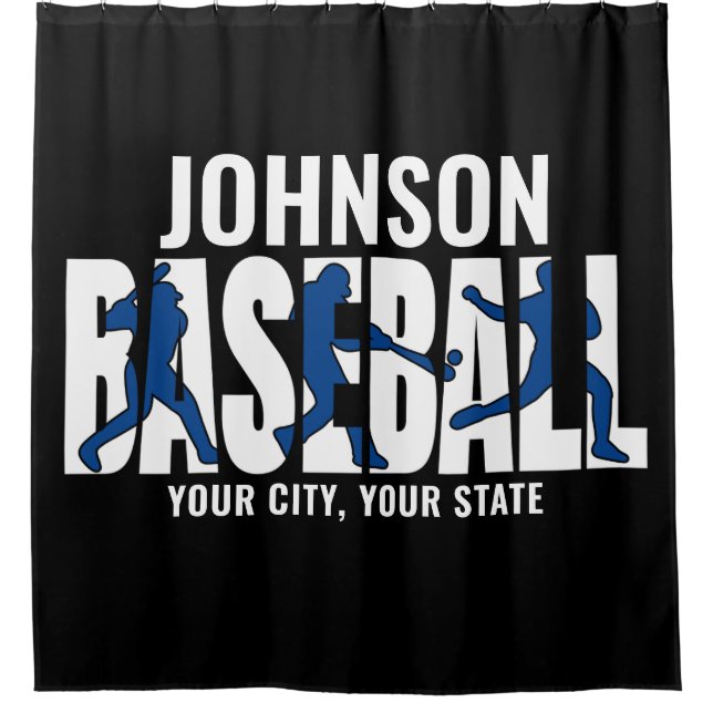 Baseball Team ADD NAME Champion Game Player Shower Curtain (Front)