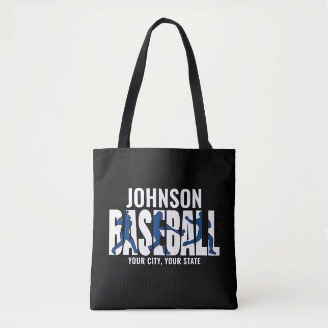 Baseball Team ADD NAME Champion Game Player Tote Bag (Front)