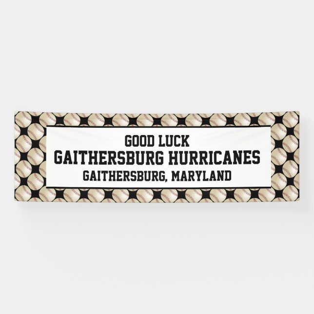 Baseball Team Banner, Personalised 3 Lines of Text Banner (Horizontal)