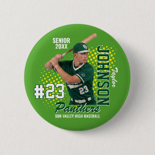 Baseball Team Custom Photo Senior Night Sports 6 Cm Round Badge