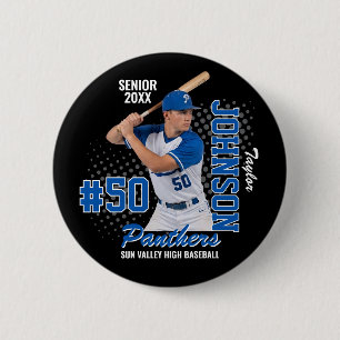 Baseball Team Custom Photo Senior Night Sports 6 Cm Round Badge