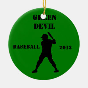 Baseball team keepsake ceramic tree decoration