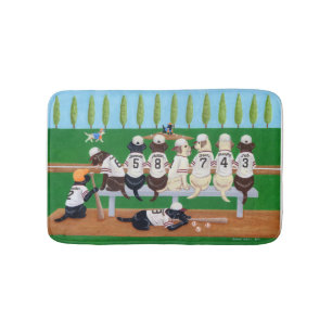 Baseball Team Labradors Bath Mat