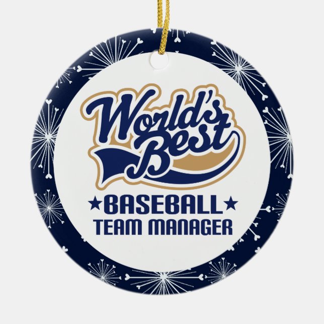 Baseball Team Manager Gift Ornament (Front)