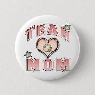 Baseball Team Mum 6 Cm Round Badge