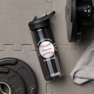 baseball team name boys girls personalised water bottle