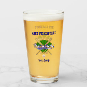Baseball Team Player Sports Lounge Pint Beer Soda Glass