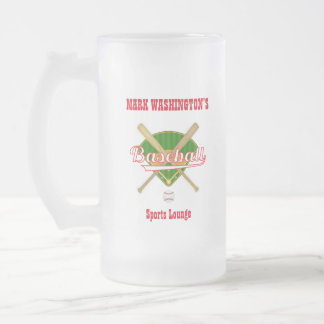 Baseball Team Player Sports Lounge Soda Frosted Glass Beer Mug
