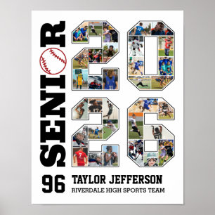 Baseball Team Senior 2026 Sports Photo Collage Poster