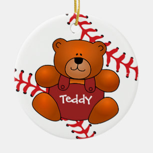 Baseball Teddy Bear Ornament