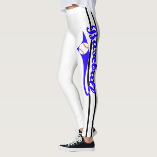 Baseball Text With Stripe And Ball Print Leggings