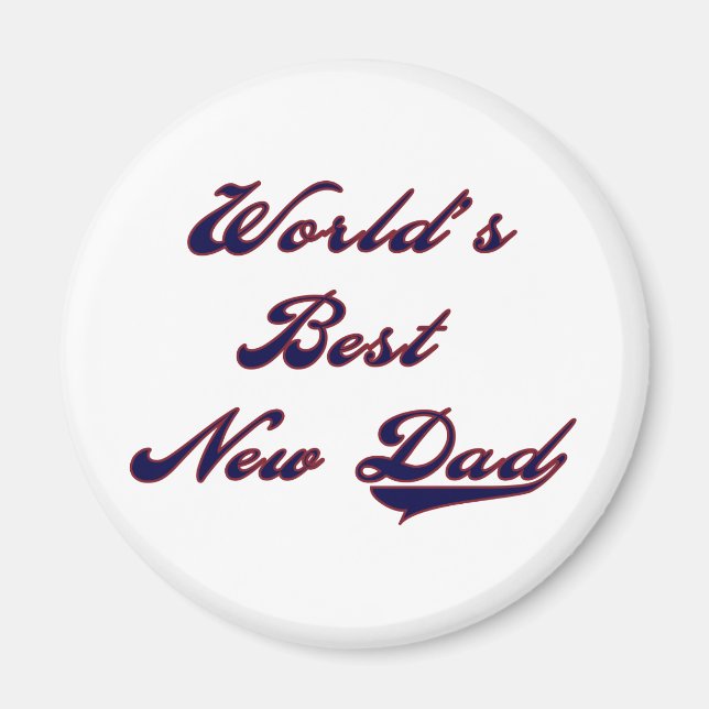 Baseball Text World's Best New Dad Magnet (Front)