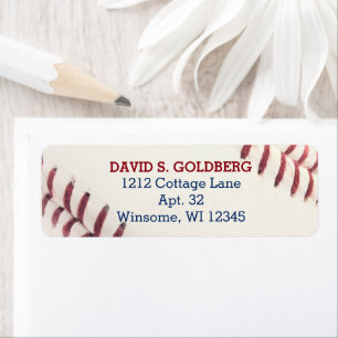 Baseball Texture Personalised Label
