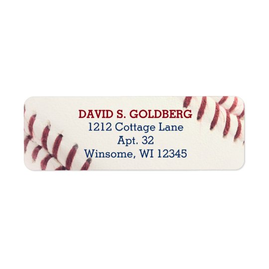 Baseball Texture Personalised Label Return Address Label