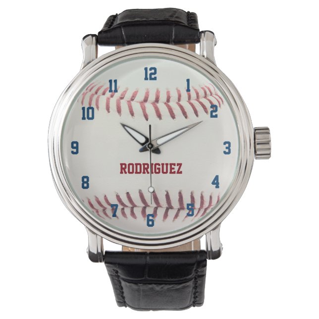 Baseball Texture Personalised Watch (Front)