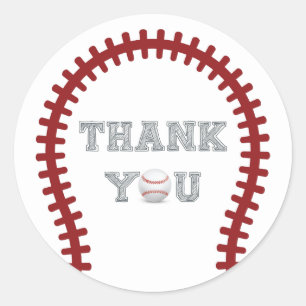 Baseball Thank you Classic Round Sticker