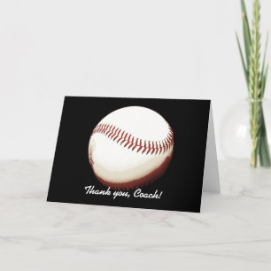 baseball thank you coach greeting card