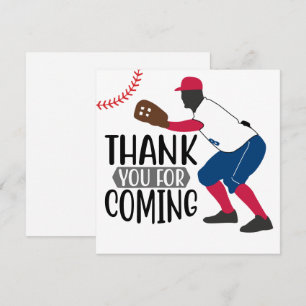 Baseball thank you for coming  card