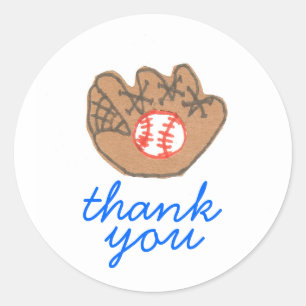 Baseball thank you sticker