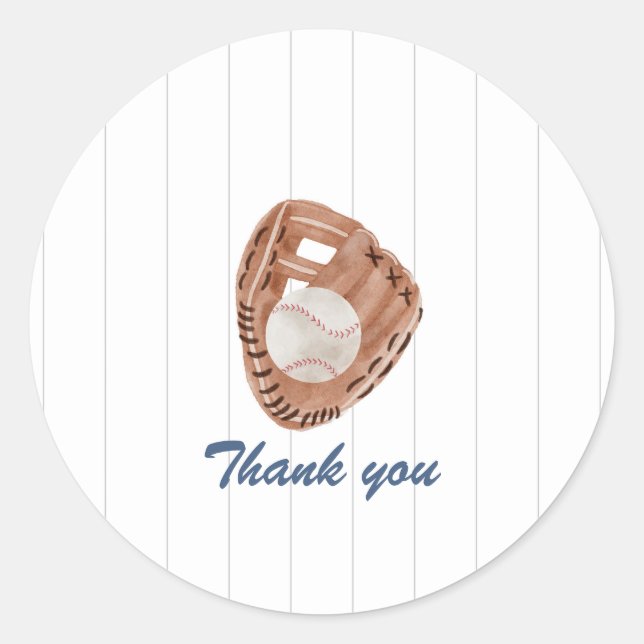 Baseball Thank You Sticker (Front)