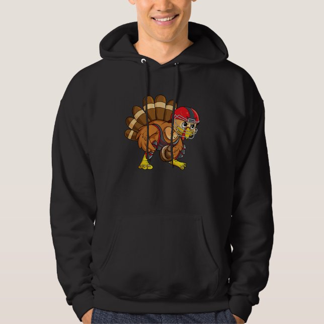 Baseball Thanksgiving Turkey Catcher Softball Play Hoodie (Front)