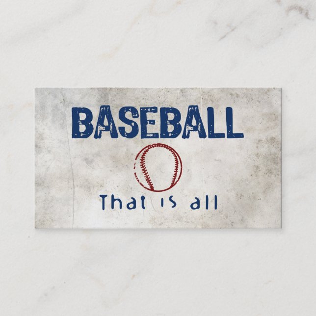 Baseball, That Is All Business Card (Front)