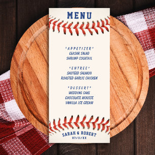 Baseball The Perfect Catch Wedding Reception Menu