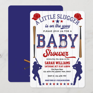 Baseball Theme Baby Shower, Baby Boy Shower Invitation