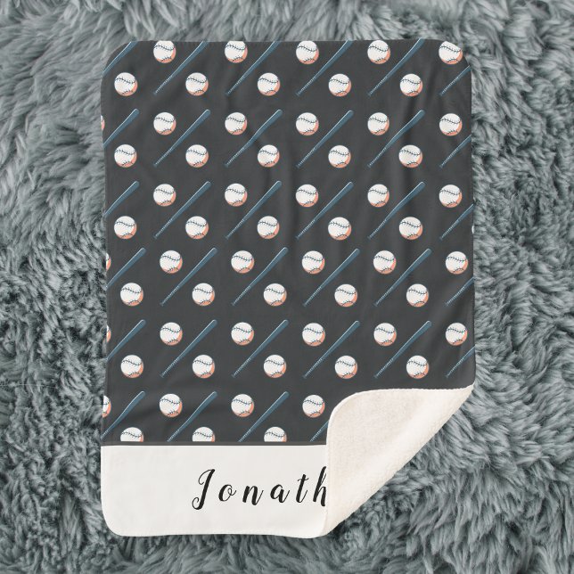 Baseball Theme Custom Name Blanket for a Boy (Creator Uploaded)