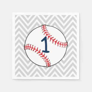 Baseball theme first Birthday Napkins