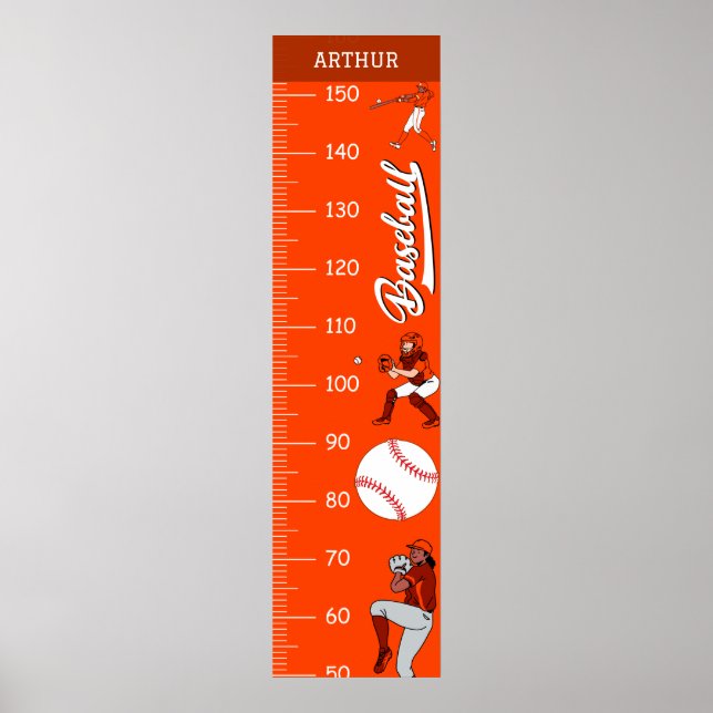 Baseball Theme Growth Charts (Front)