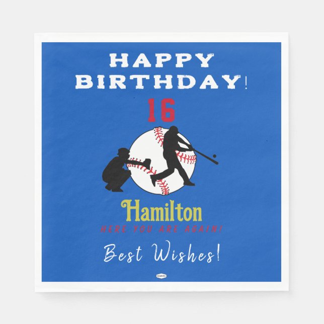 Baseball Theme  HAMbyWG Paper Napkin (Front)