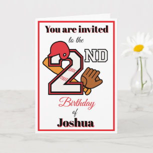 Baseball theme Happy 2nd Sport Birthday Invitation