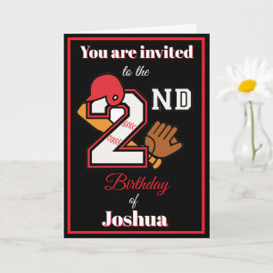 Baseball theme Happy 2nd Sport Birthday Invitation