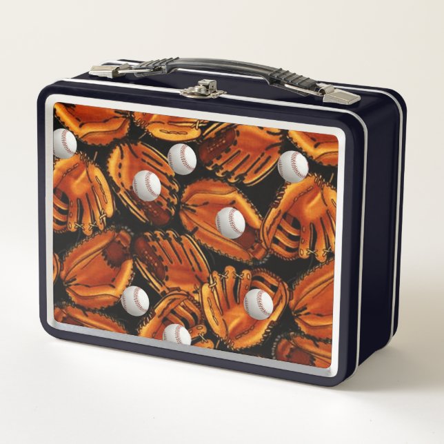 Baseball Theme Metal Lunch Box (Front)