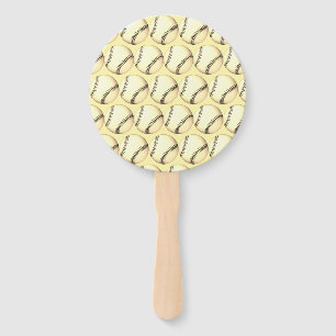 Baseball Theme Pale Yellow Hand Fan