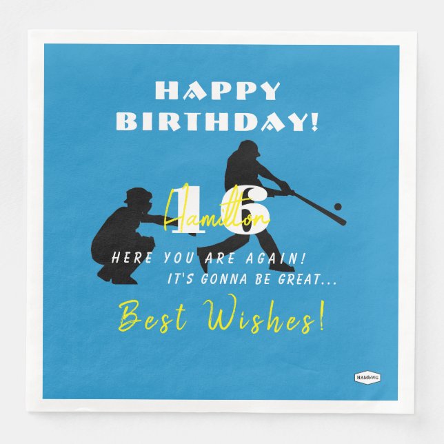Baseball Theme Paper Napkins HAMbyWG (Front)