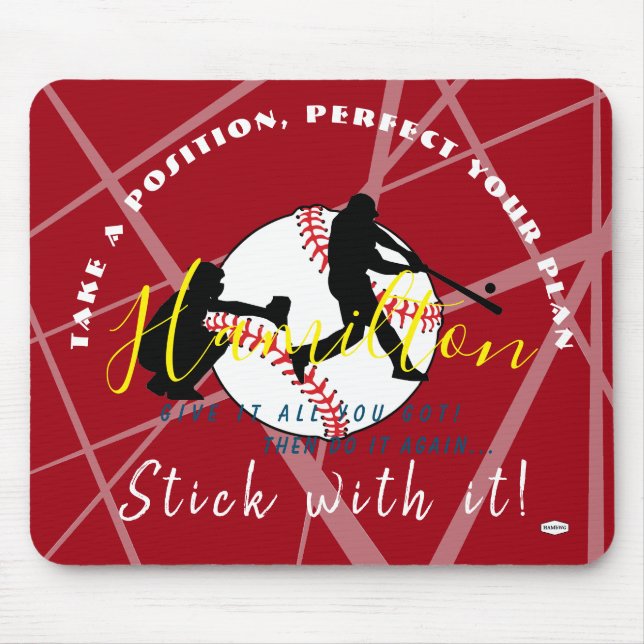 Baseball Theme Personalised Mousepad (Front)