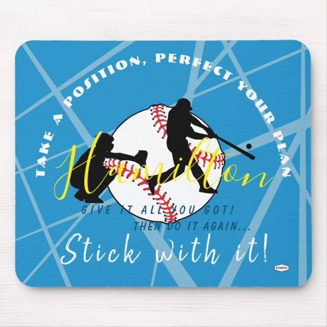 Baseball Theme Personalised Mousepad (Front)