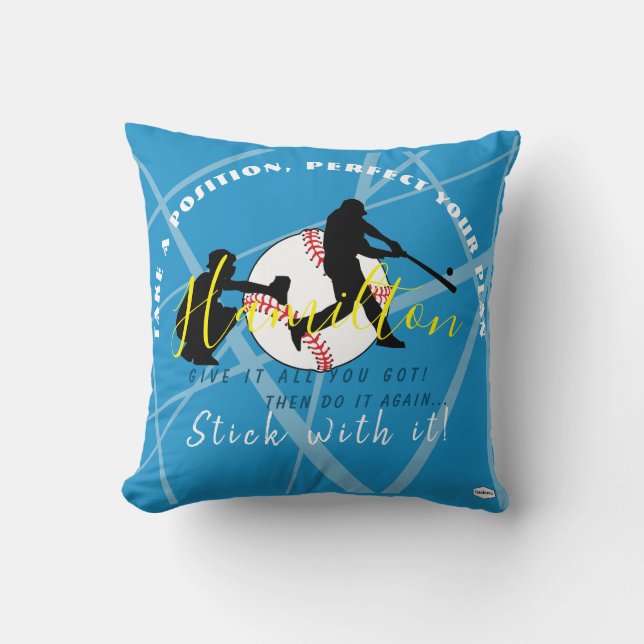 Baseball Theme Personalised Pillow HAMbyWG (Front)